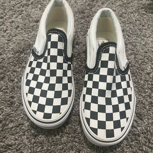 Vans Kids Black and White Checkered Sneakers